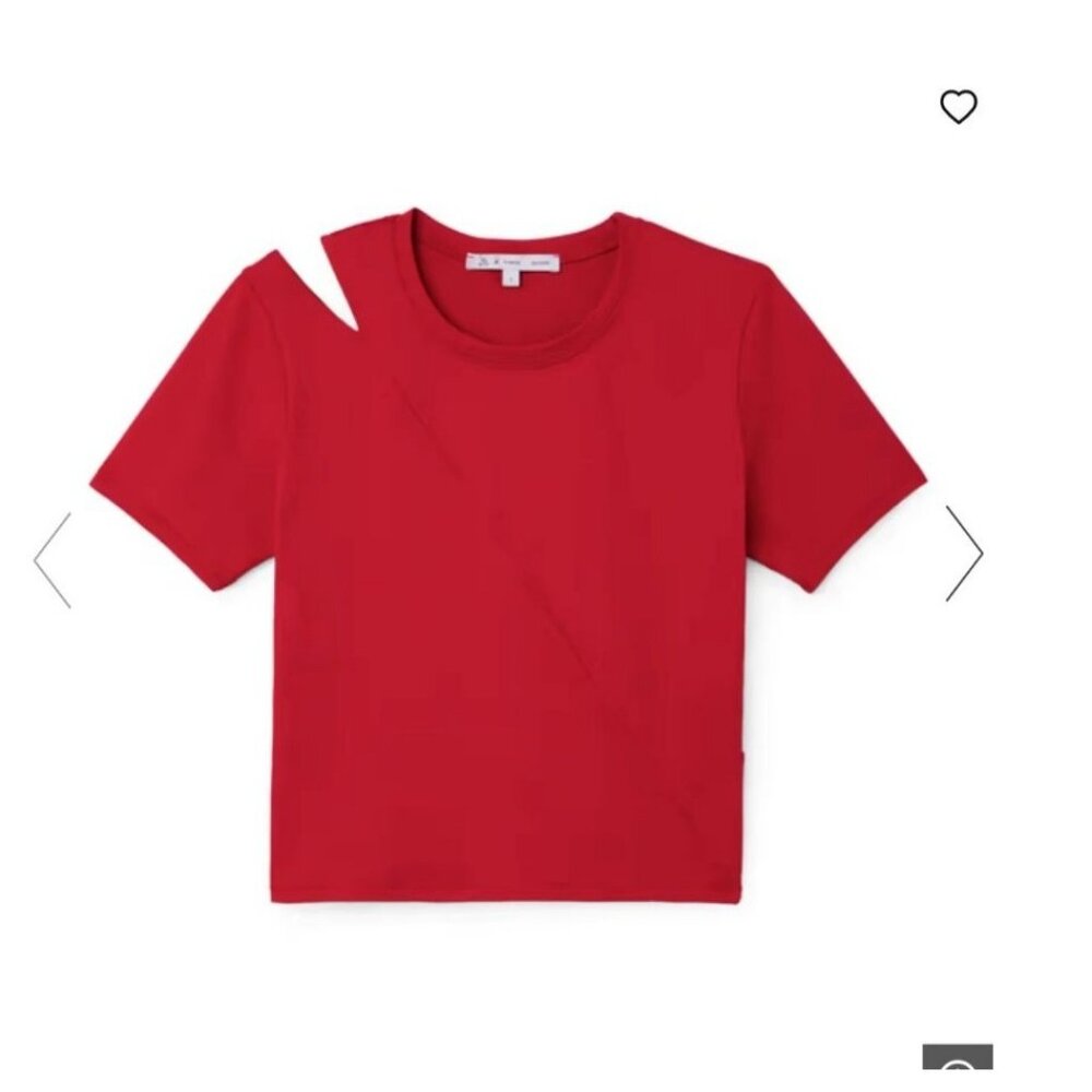 Goop Sport x Proenza Schouler Red Short Sleeve Cutout Top Size Small NWOT